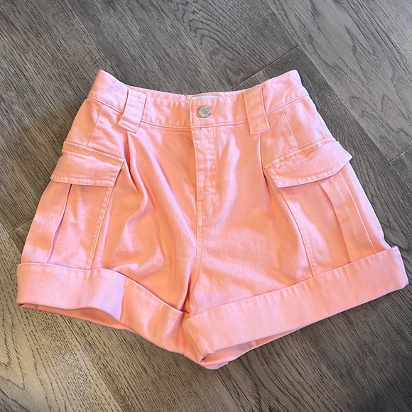 Derek Lam 10 Crosby Ryder Cargo shorts. Peach. Pink. New with tags. Size 25.